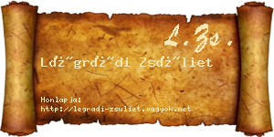 Légrádi Zsüliet névjegykártya
